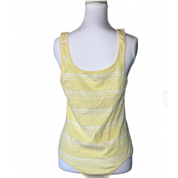 Steve Madden Yellow & White Striped Ribbed Bodysuit | Size XL | NEW WITH TAGS - Picture 2 of 4